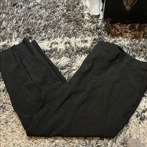Black Dress Pants with Straight Leg and Smooth Texture